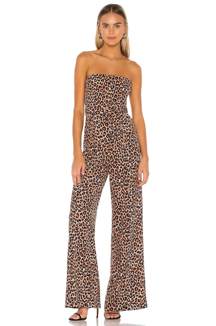 Likely Emile strapless animal print Jumpsuit 0